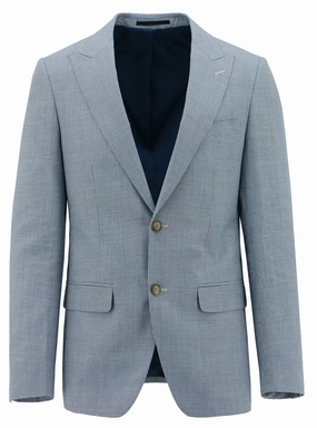 Amalfi Blue Wool Blend Sports Jacket Weatherproof Shell
