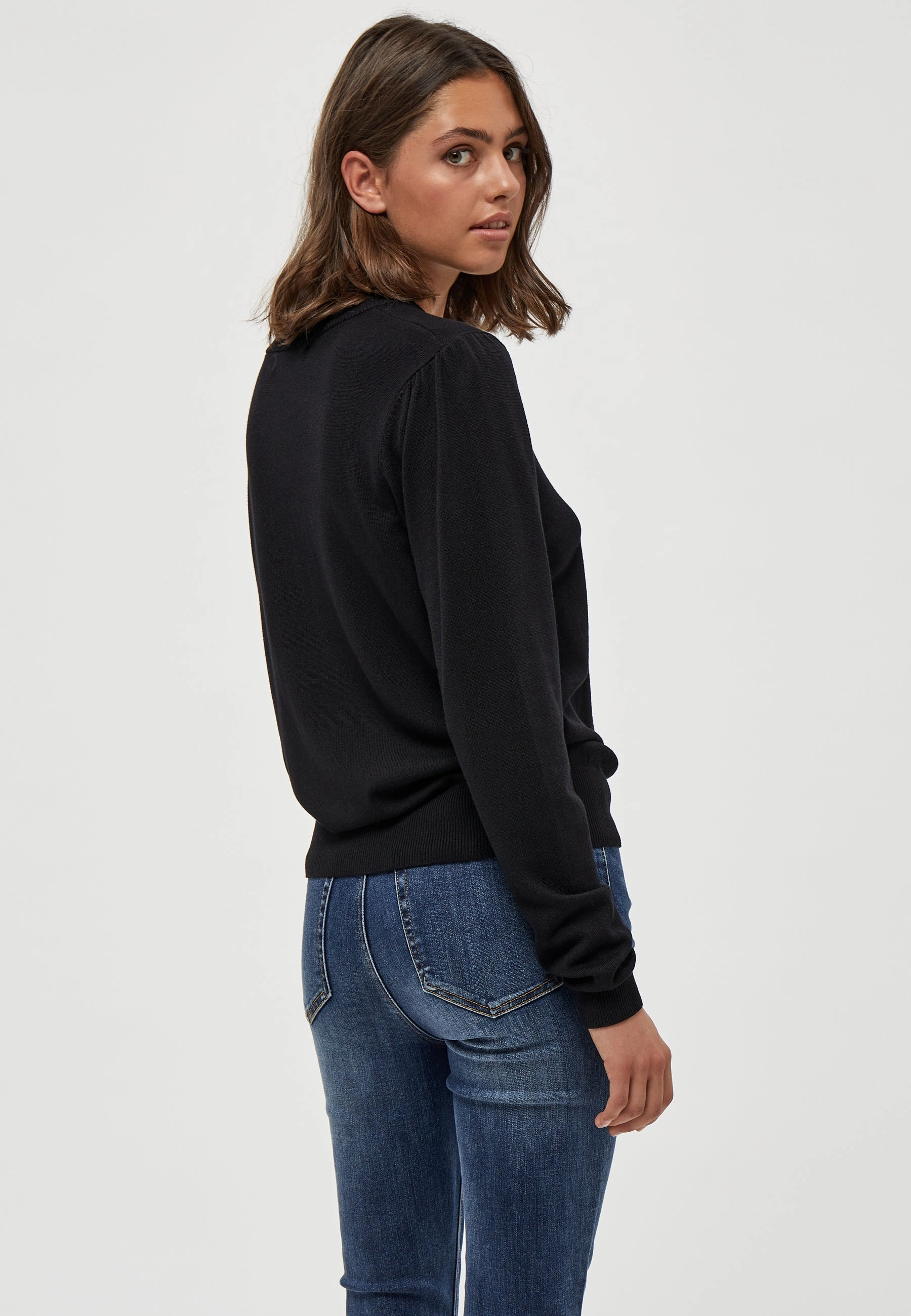 PC1699 Tana Top - Black Tailored Placket Long Sleeve Tee