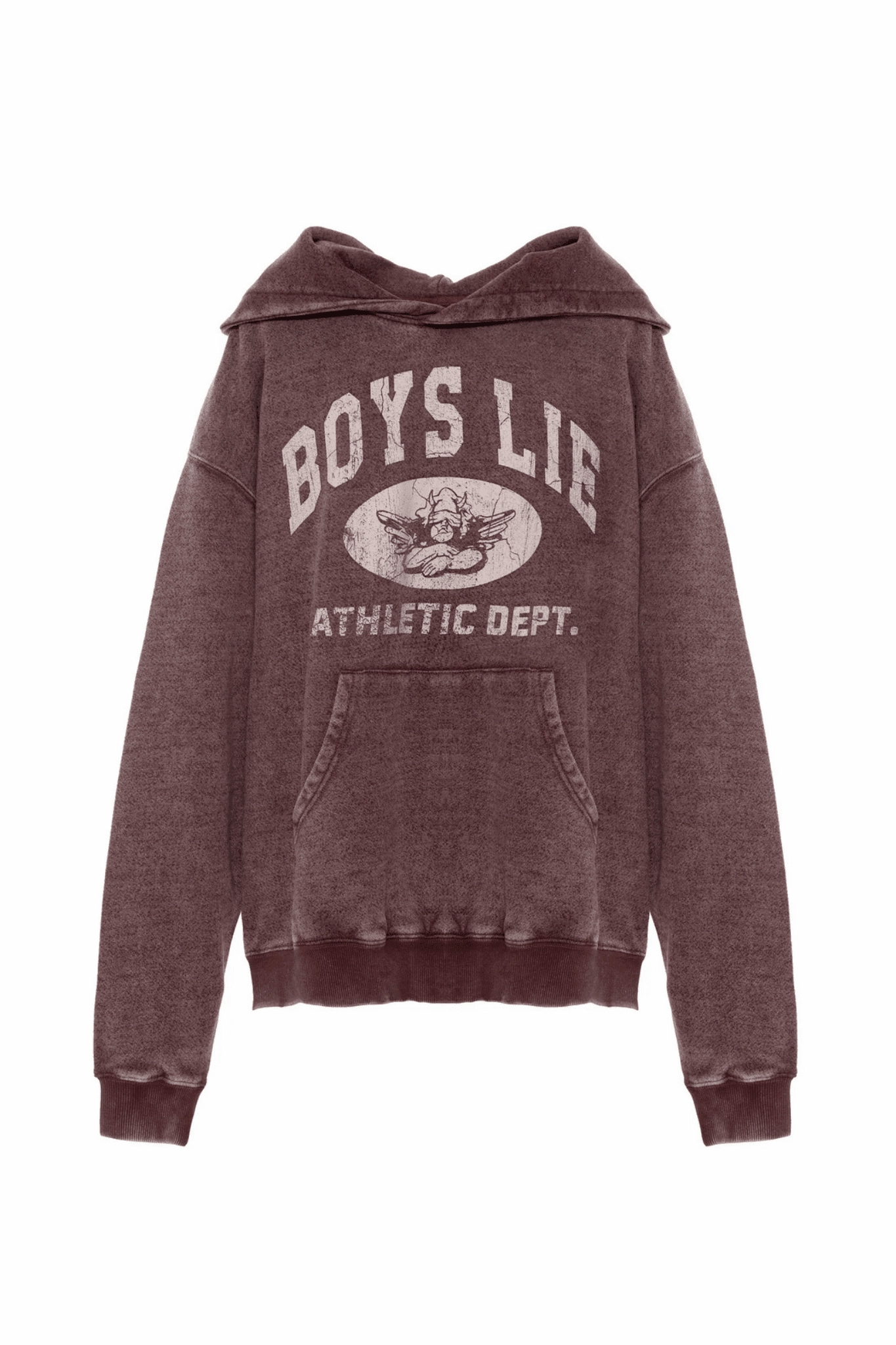 BOYS LIE | Athletics Racer Hoodie - Plum DoubleLayeredHem