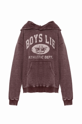 BOYS LIE | Athletics Racer Hoodie - Plum DoubleLayeredHem