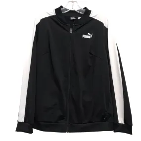 Wrinkle Free Fabric Windproof Design Athletic Jacket By Puma In Black & White, Size:2X