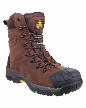 Amblers Safety Mens AS995 Pillar Hi-Leg Waterproof Safety Boots Silver Glow