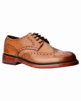 Hoggs of Fife Muirfield All Leather Brogue Shoes Silent Walk Rich Shade