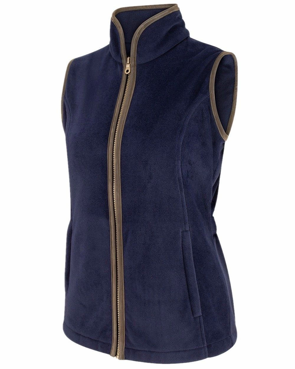 Hoggs of Fife Stenton Ladies Fleece Gilet Neutral Tones Look Non Irritating Collar