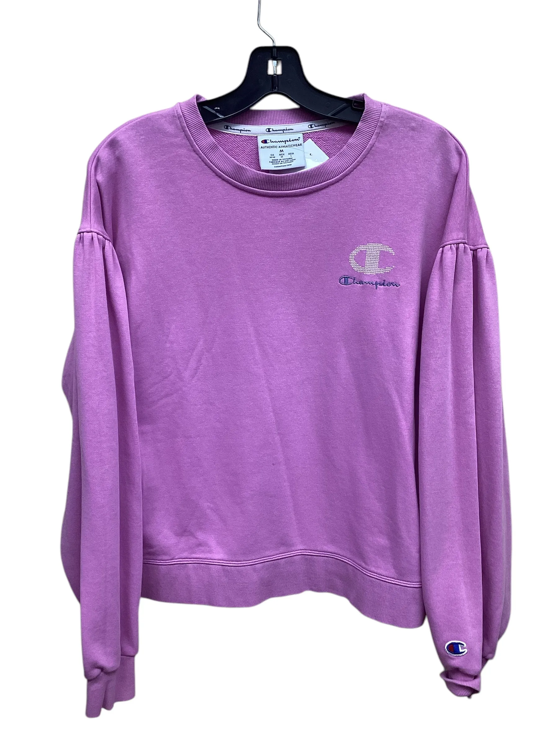 Athletic Jacket By Champion In Pink, Size: M Ultra Soft Brushed Interior Taped Neckline