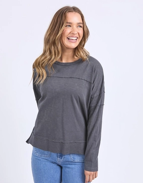 Jayne Throw On Top - Charcoal Daily Style Trend Effortless Comfort