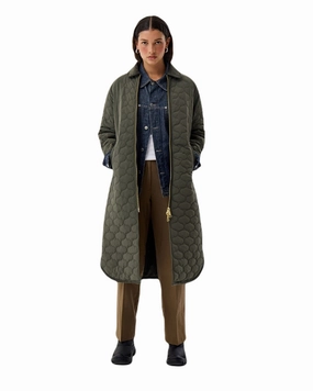 FoldableStructure Magnetic Closure Options Hunter Womens Fionn Long Quilted Coat