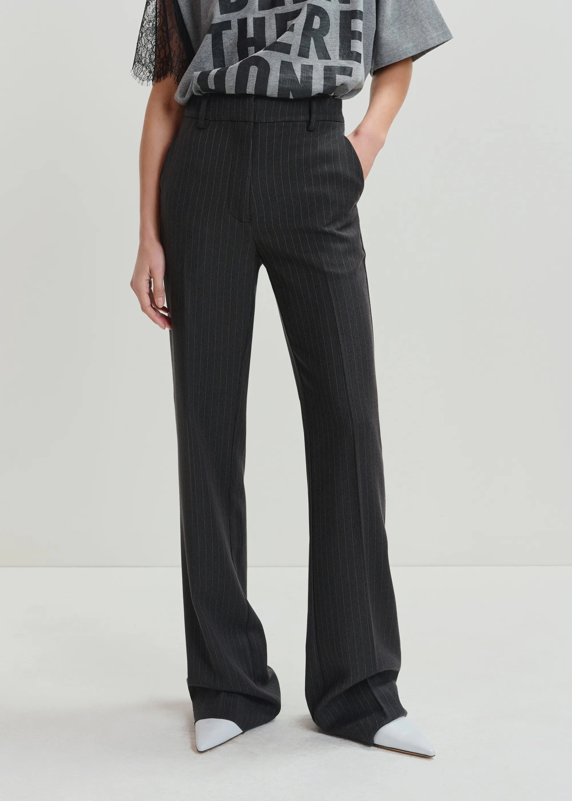 Outdoor Style Essentiel Antwerp Invade Fitted Flared Pants in Shadow