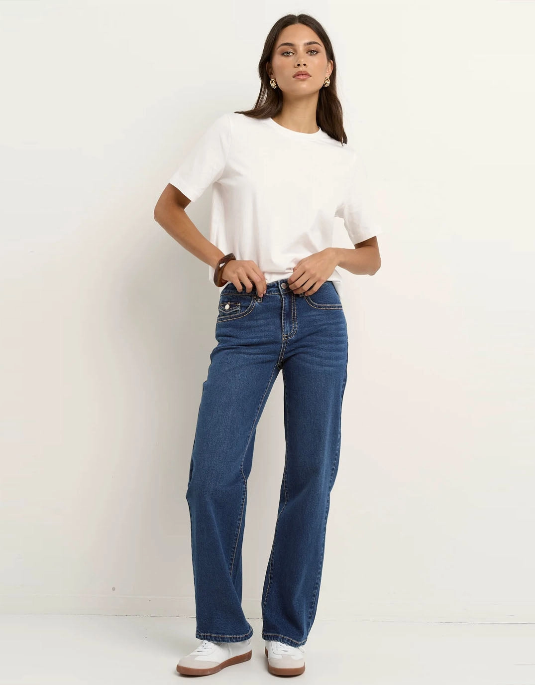 Hudson Mid Rise Straight Leg Jean - Mid Blue Urban Look