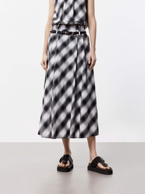 Include Belt Plaid Skirt Weekend Outfit