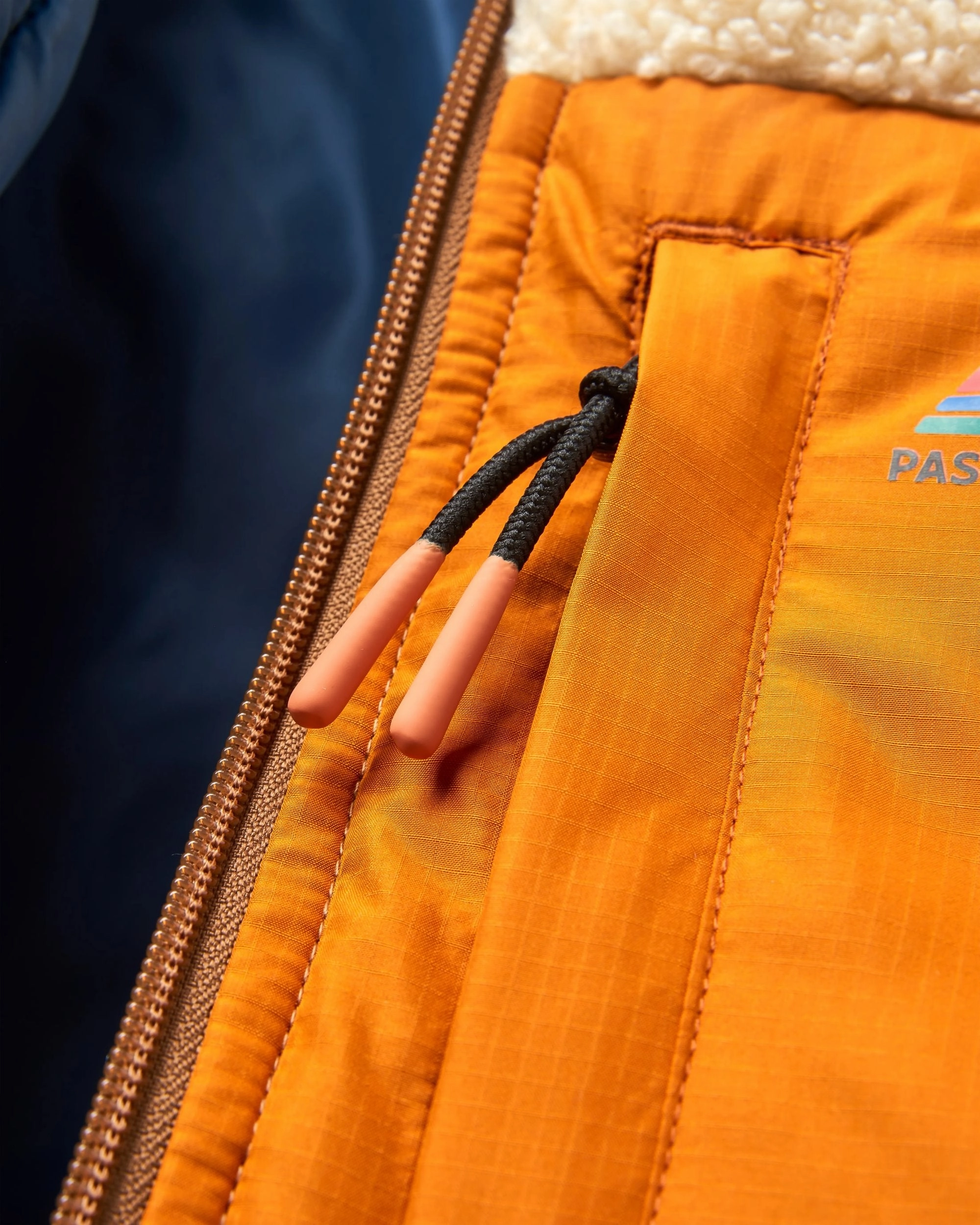 Inspire Recycled Insulated Hooded Jacket - Dark Denim/Toffee Extended Coverage Comfy Street Piece