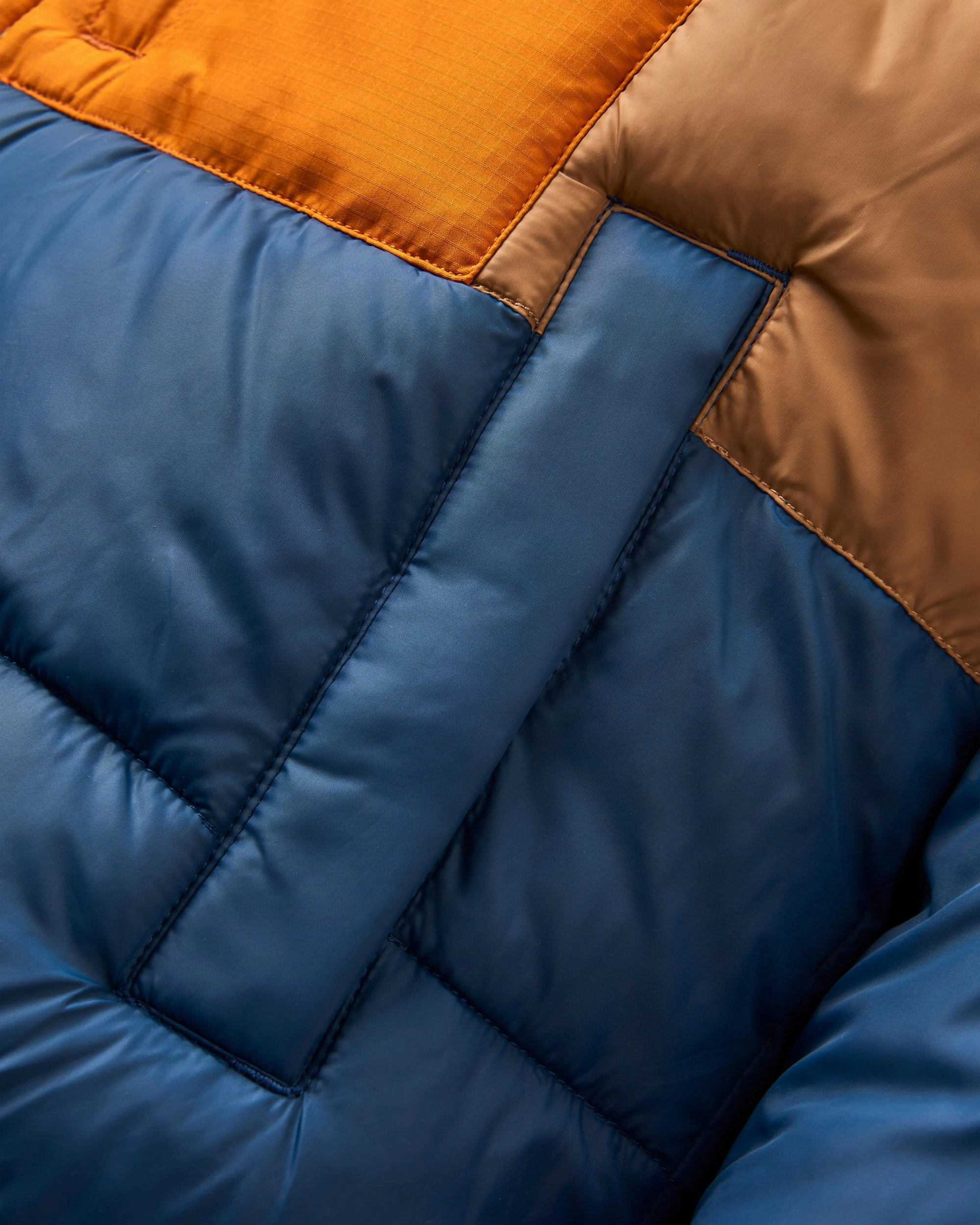 Inspire Recycled Insulated Hooded Jacket - Dark Denim/Toffee Stretchable Panels