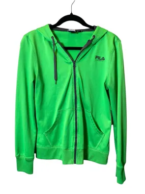 Anti Slip Shoulder Pads Athletic Jacket By Fila In Green, Size: S