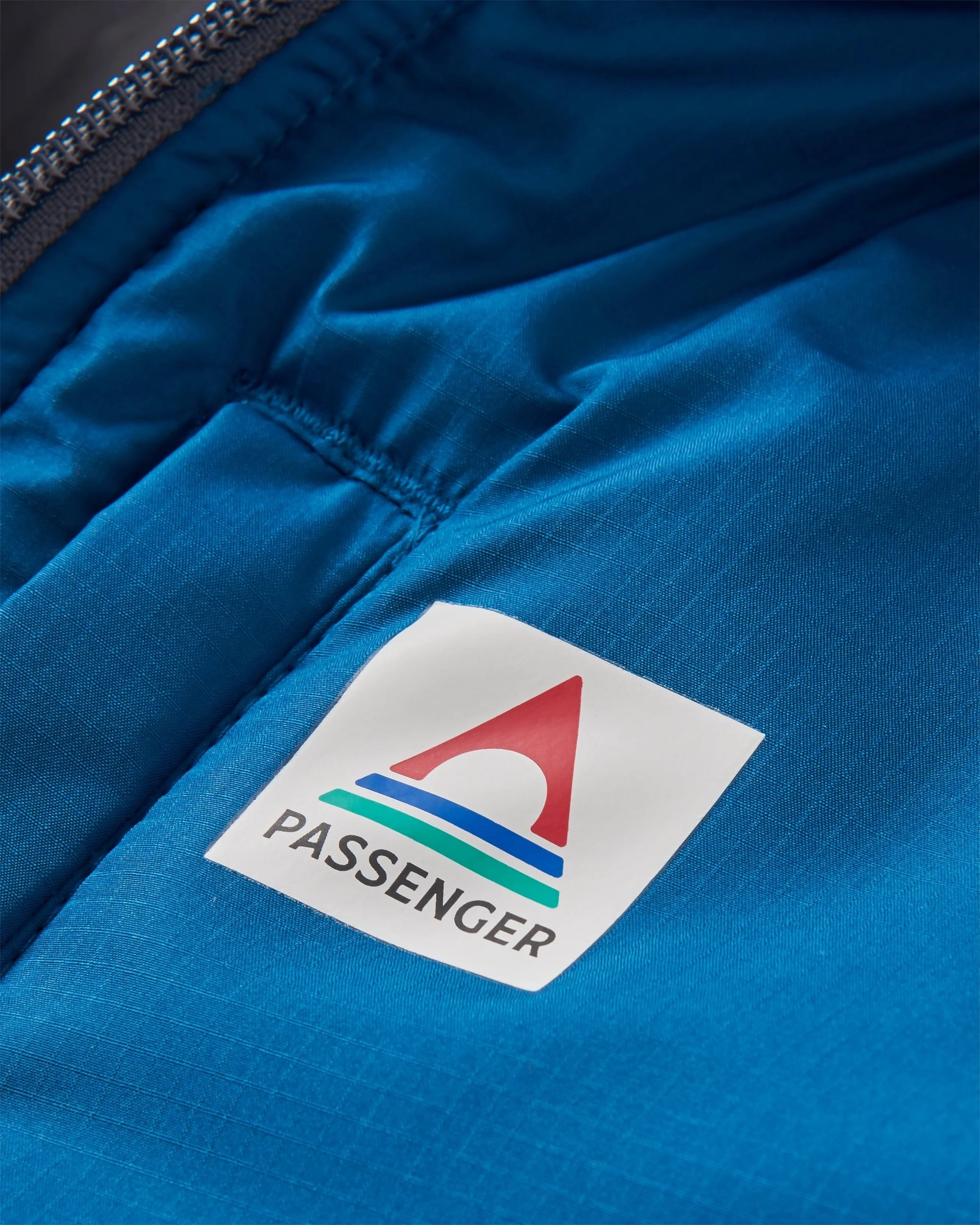 Dylan Recycled Insulated Full Zip Jacket - Tidal Blue Cozy Hood Detail Ethical Manufacturing