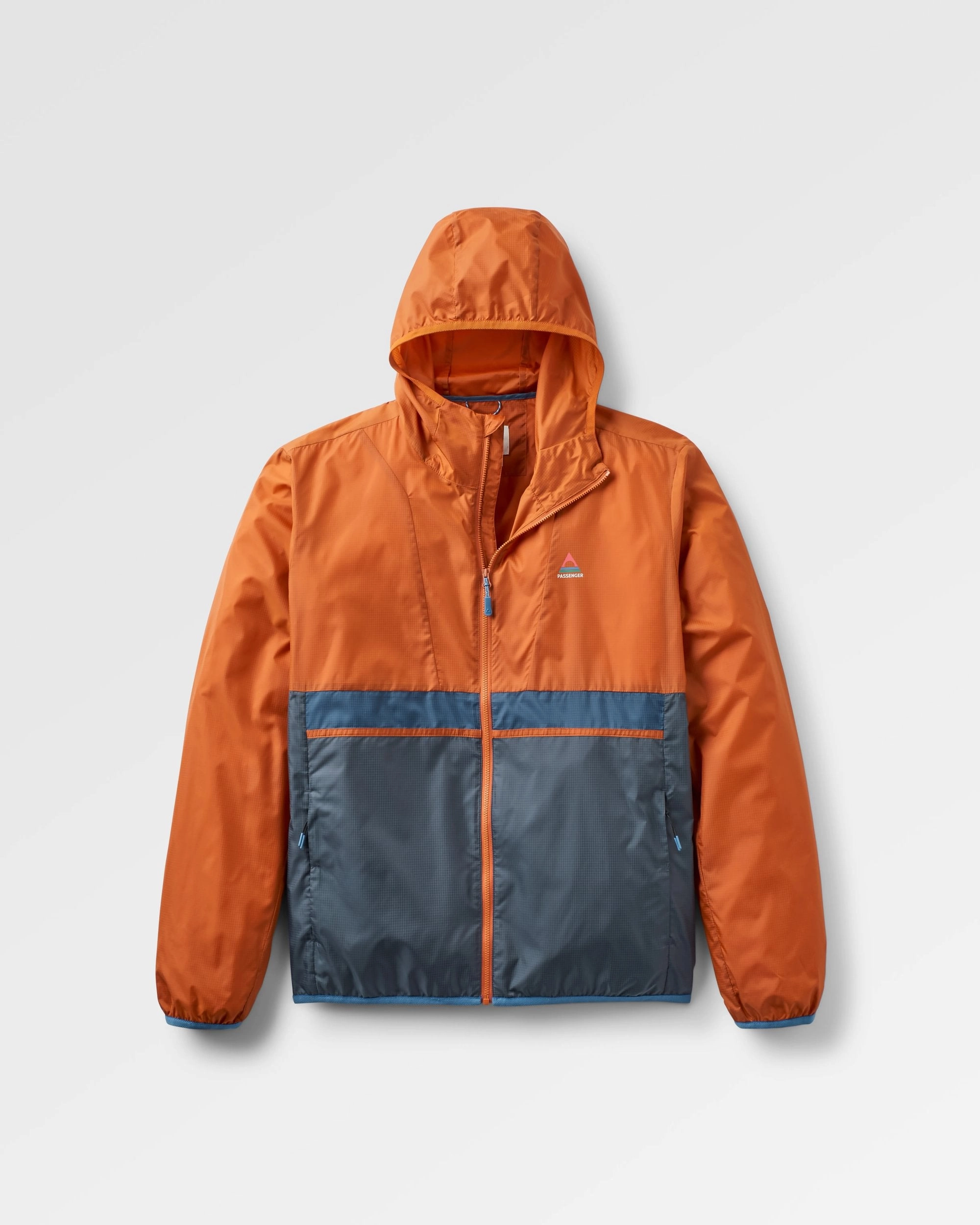 Gusto Recycled Windshell Jacket - Sunset Orange/Charcoal AdjustableDrawcordHem