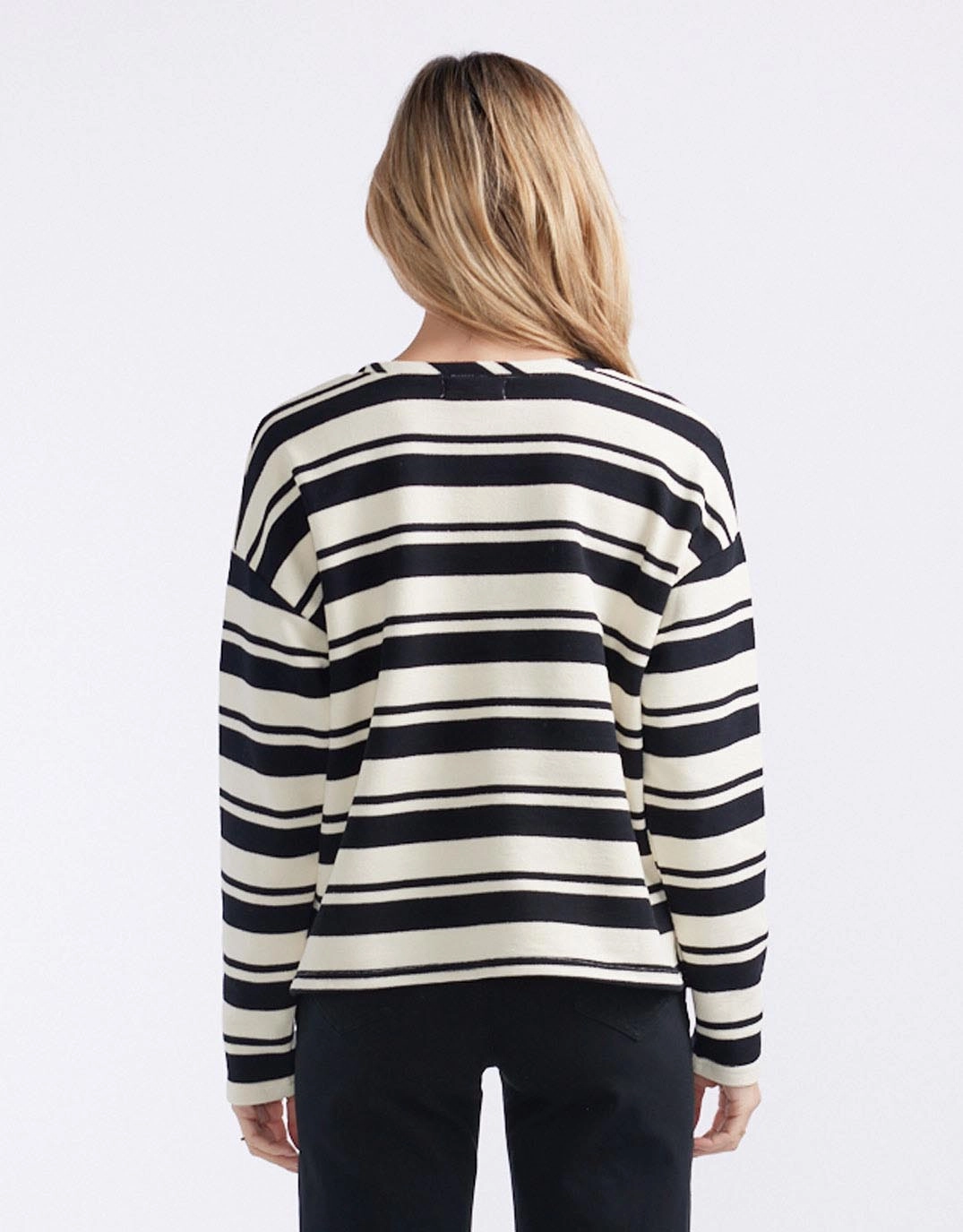 Isla Stripe Top - Cream/Black Chafe Free Armhole coordinate with other items