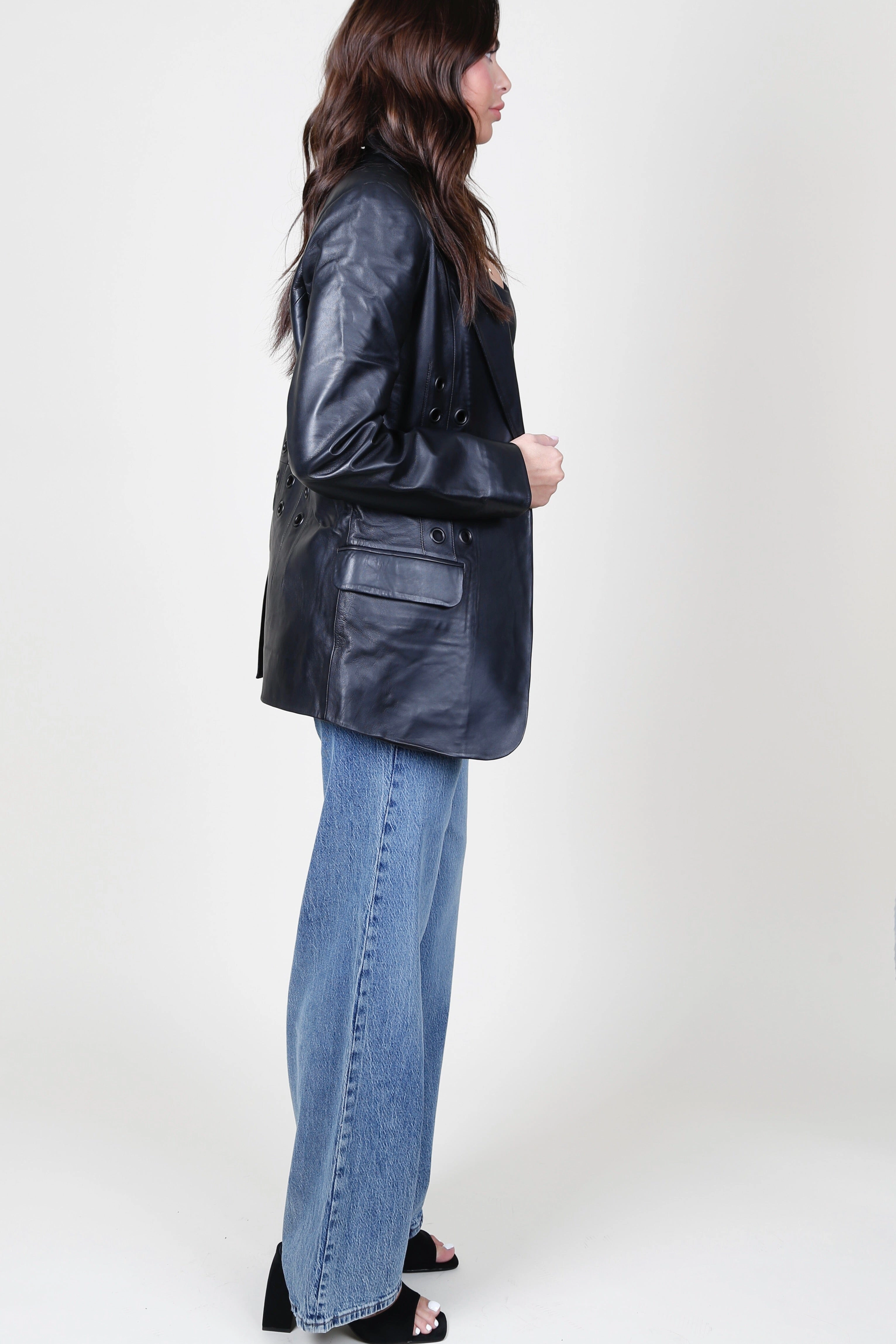 JACKETT | Grommet Blazer - Black ReflectiveDetails Flexible Material