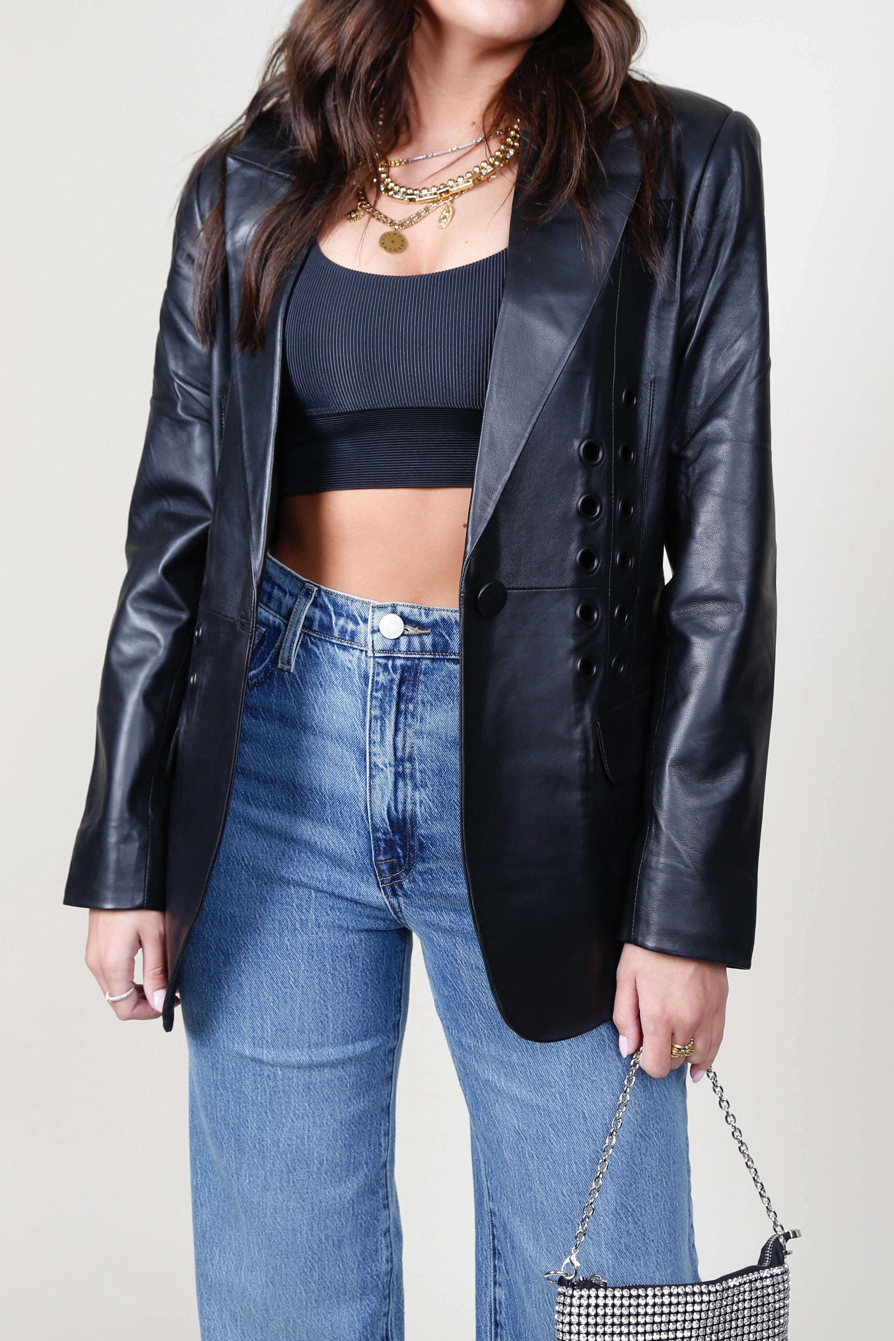 Comfort Fit Cut Comfy Layers JACKETT | Grommet Blazer - Black
