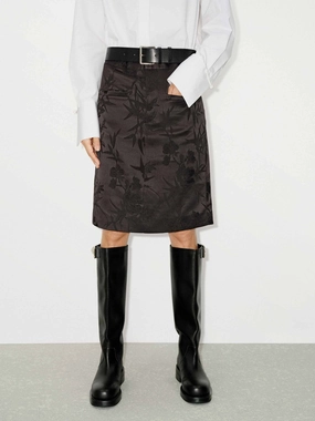Jacquard Detail Slit Skirt Sleek Appeal Ethically Made