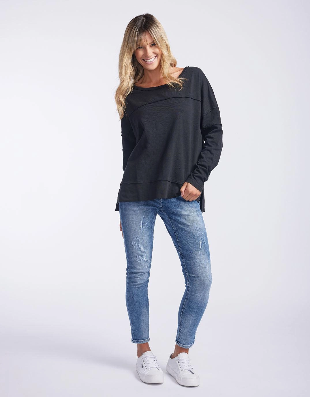 Vintage Style Jayne Throw On Top - Black