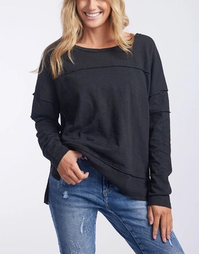 Jayne Throw On Top - Black Sporty Layer Look Formal Style
