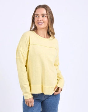 Effortless Comfort Wear Chilly Day Wear Jayne Throw On Top - Lemon