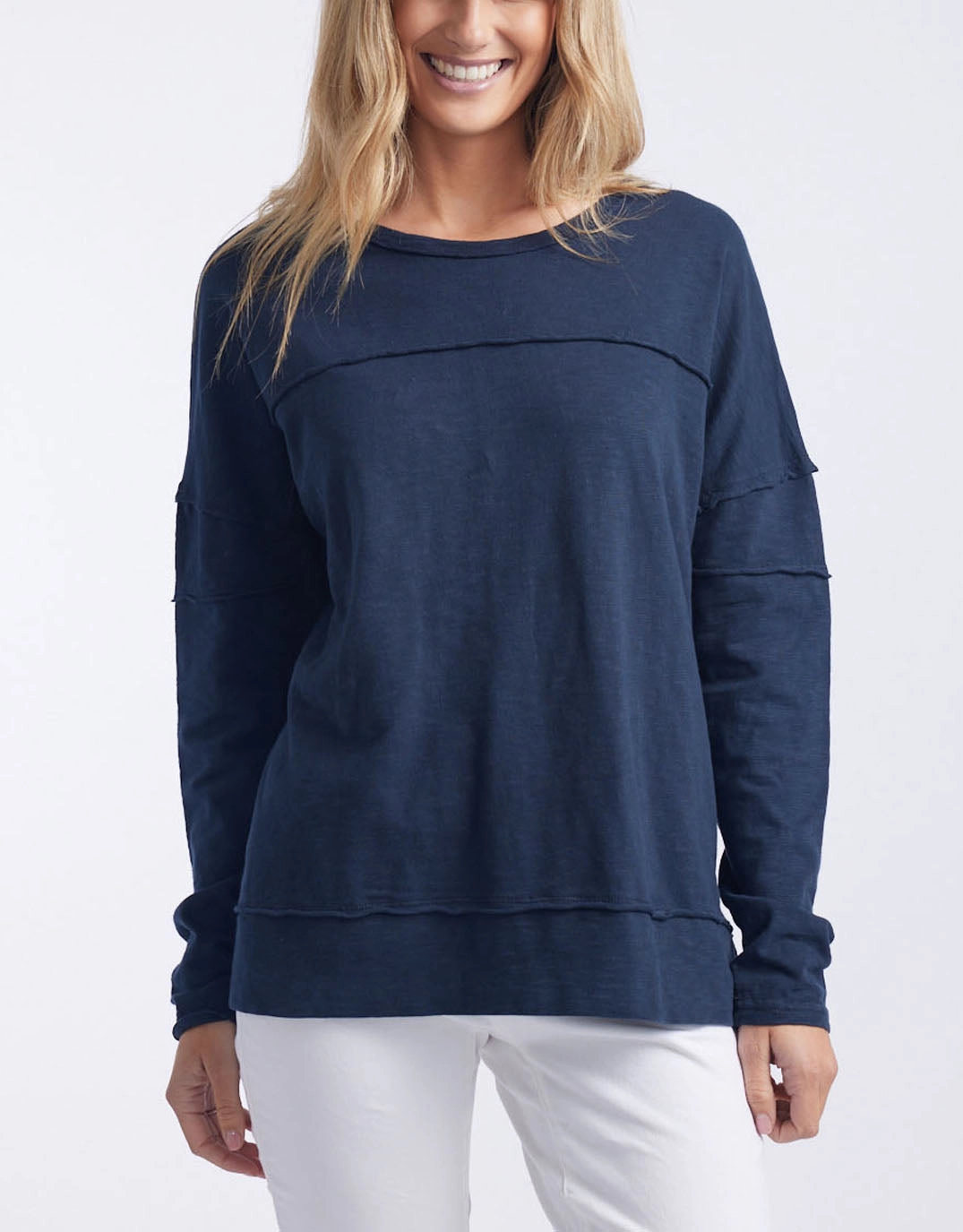 Light and Comfortable Jayne Throw On Top - Navy