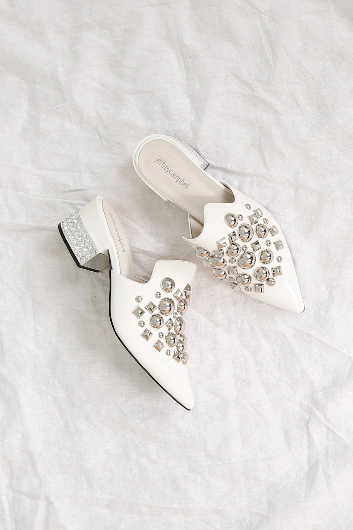 Effortless Cool Anti Slip Sole JEFFREY CAMPBELL | Helene Slide Heel - White