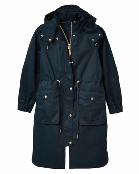 QuickDry Fabric Eco Conscious Dye Process Joules Harpsden Waterproof Long Raincoat With Hood