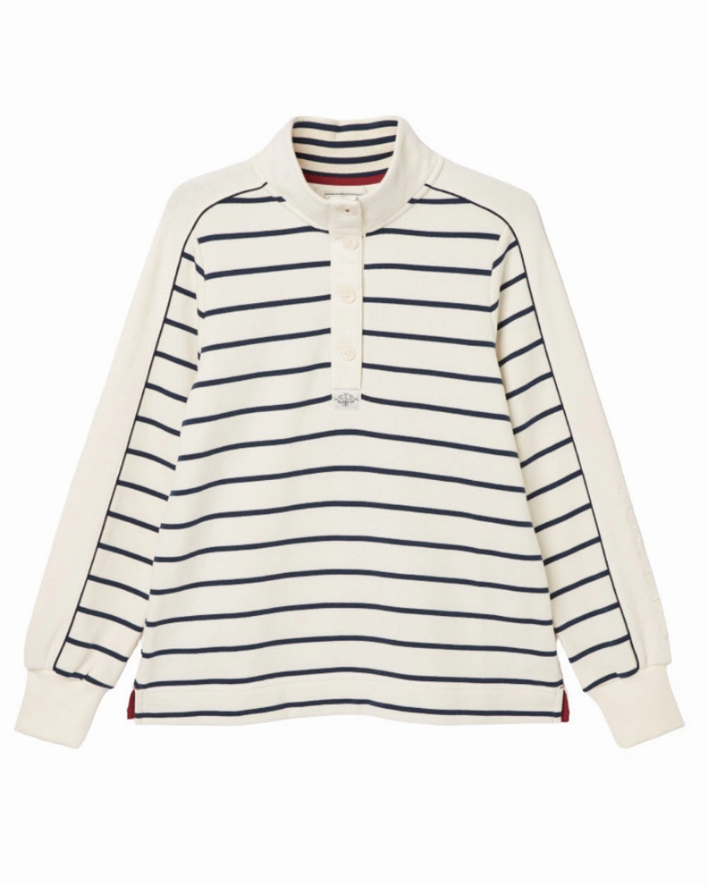 gym - goer Organic Joules Southwold Button Down Striped Sweatshirt