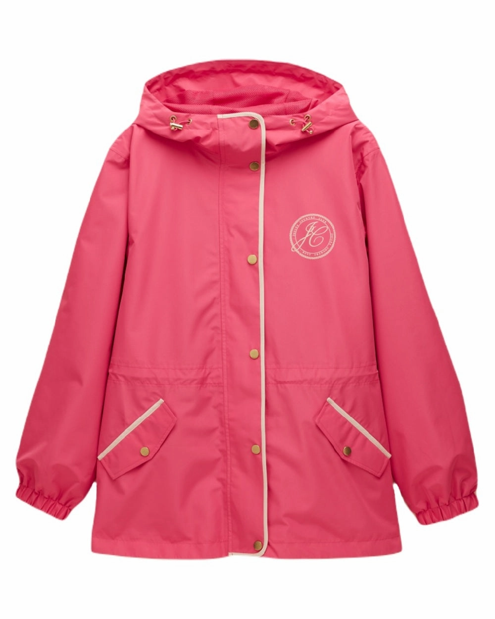 Joules Womens Holt Short Packable Raincoat Weatherproof Zippers Quick Drying