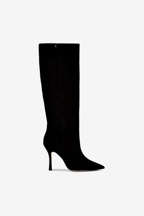 Kate Boot In Black Suede Pointed Toe Protective Finish All Day Worker