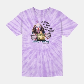 KILLER KLOWNS NO ONE EATS ICE CREAM IN SPACE TIE DYE SHIRT Reinforced Seam Technique