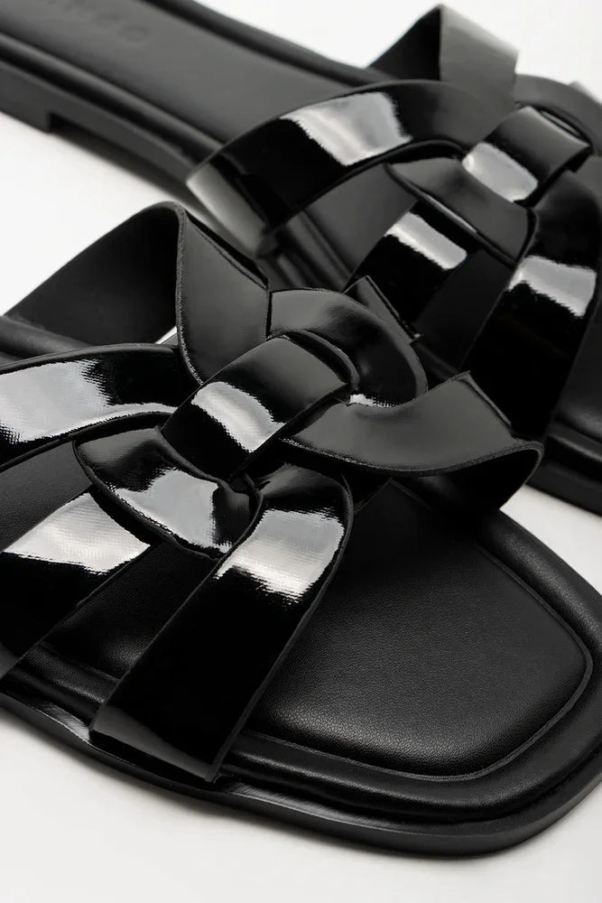 Sun Ready Knot Mule Sandals Black