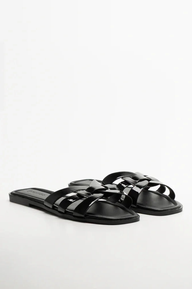 Knot Mule Sandals Black Active Line Anytime Fit