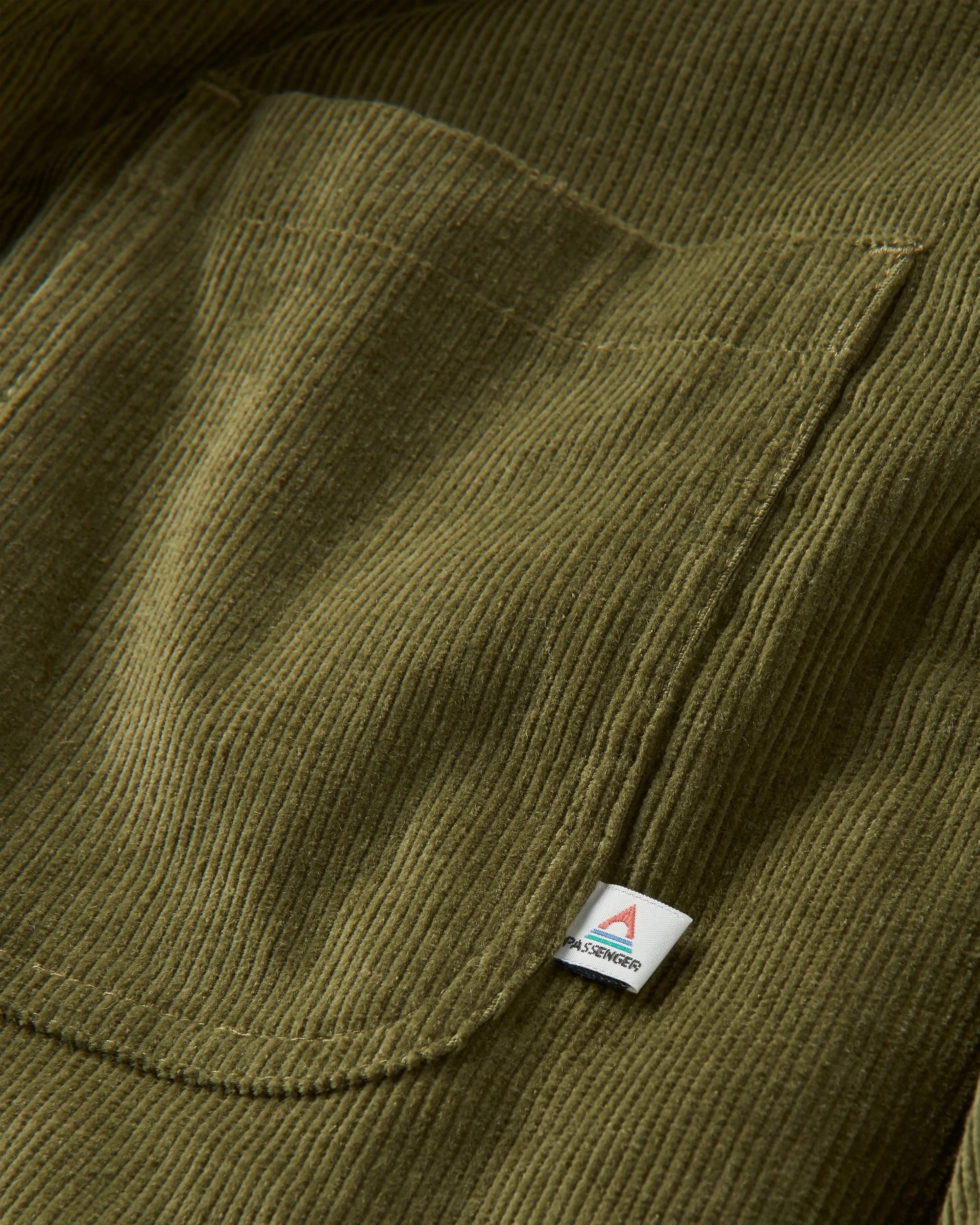 Crisp Walk Look Zippered Pockets Kodiak Sherpa Lined Cord Overshirt - Khaki