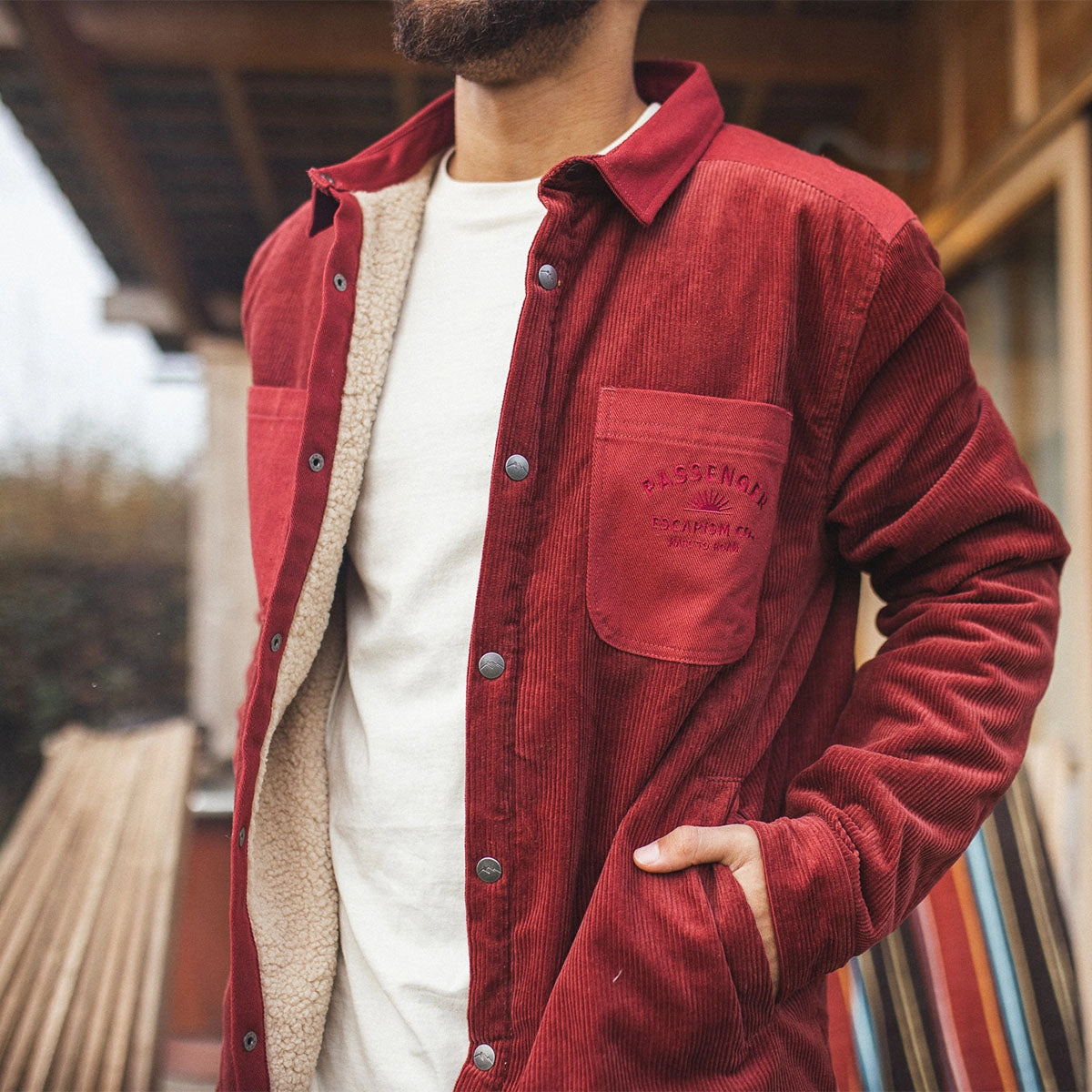 Kodiak Sherpa Lined Cord Overshirt - Russet Brown Versatile Layering Options