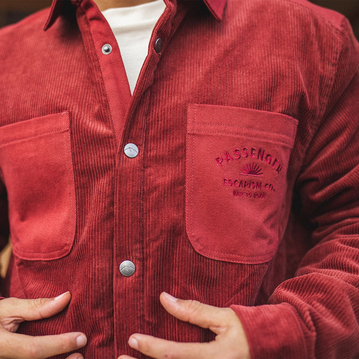 Subtle Layers Kodiak Sherpa Lined Cord Overshirt - Russet Brown