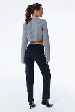Kylie - Pant - Black Vintage - L30 Side slits Modern Relaxed