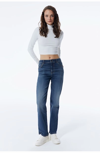 Kylie - Pant - Dark Blue Denim - L32 Daily Style
