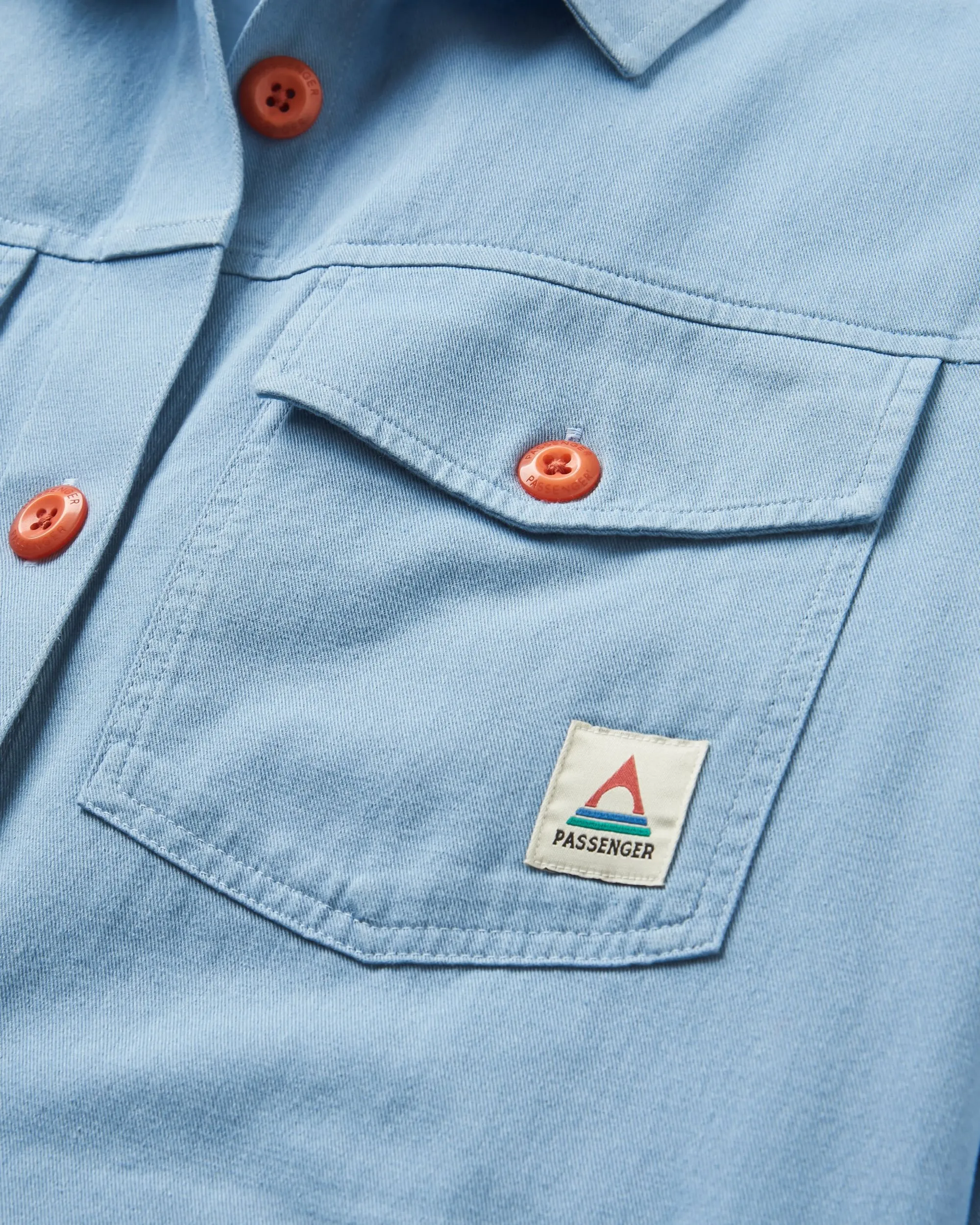 Stella Organic Cotton LS Shirt - Faded Denim Eco Dye Technique