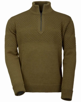 Laksen Mens Fishermans Zip Sweater Modern Texture