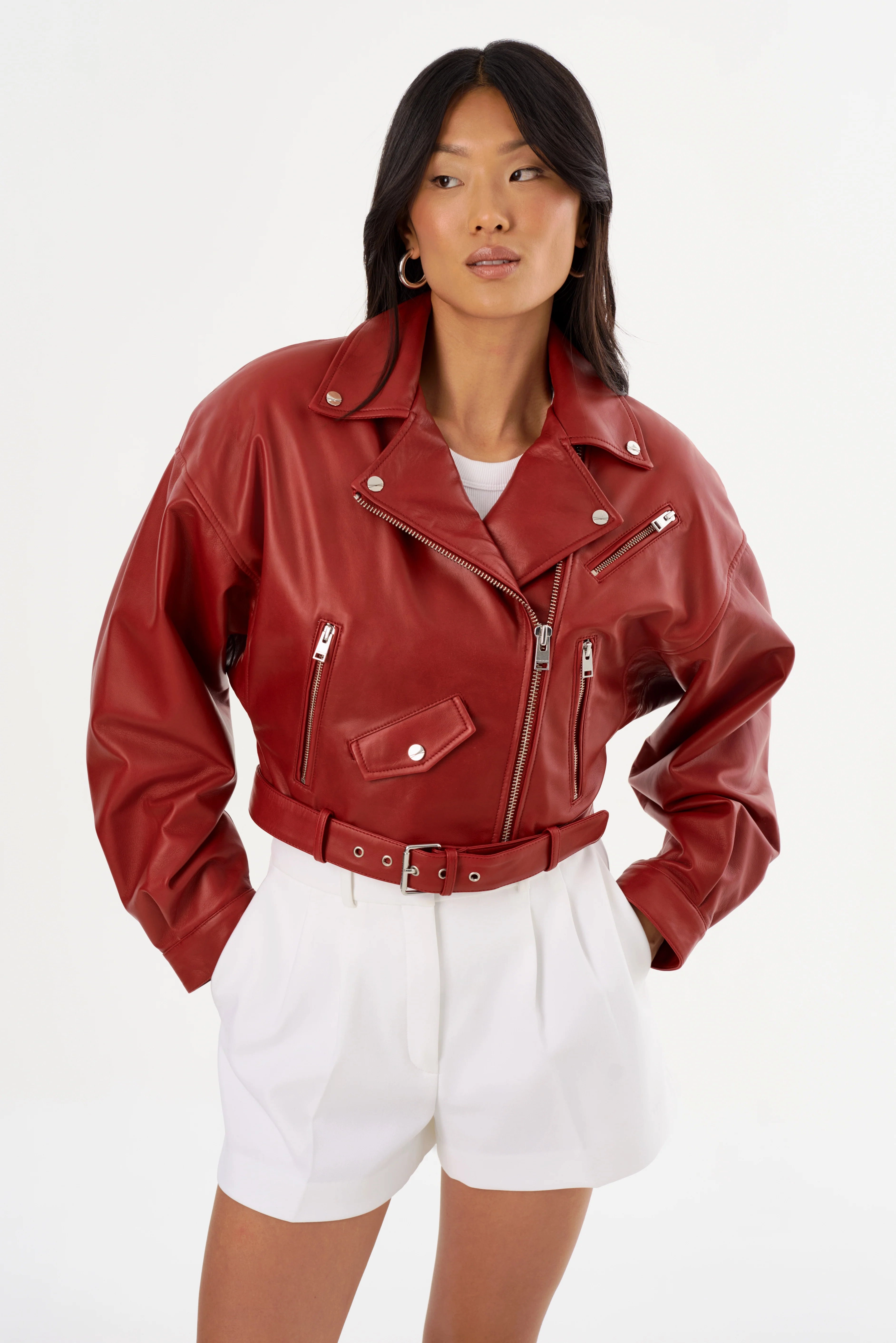 Comfort Focused Design LAMARQUE | Dylan 80's Biker Jacket - Ruby Red
