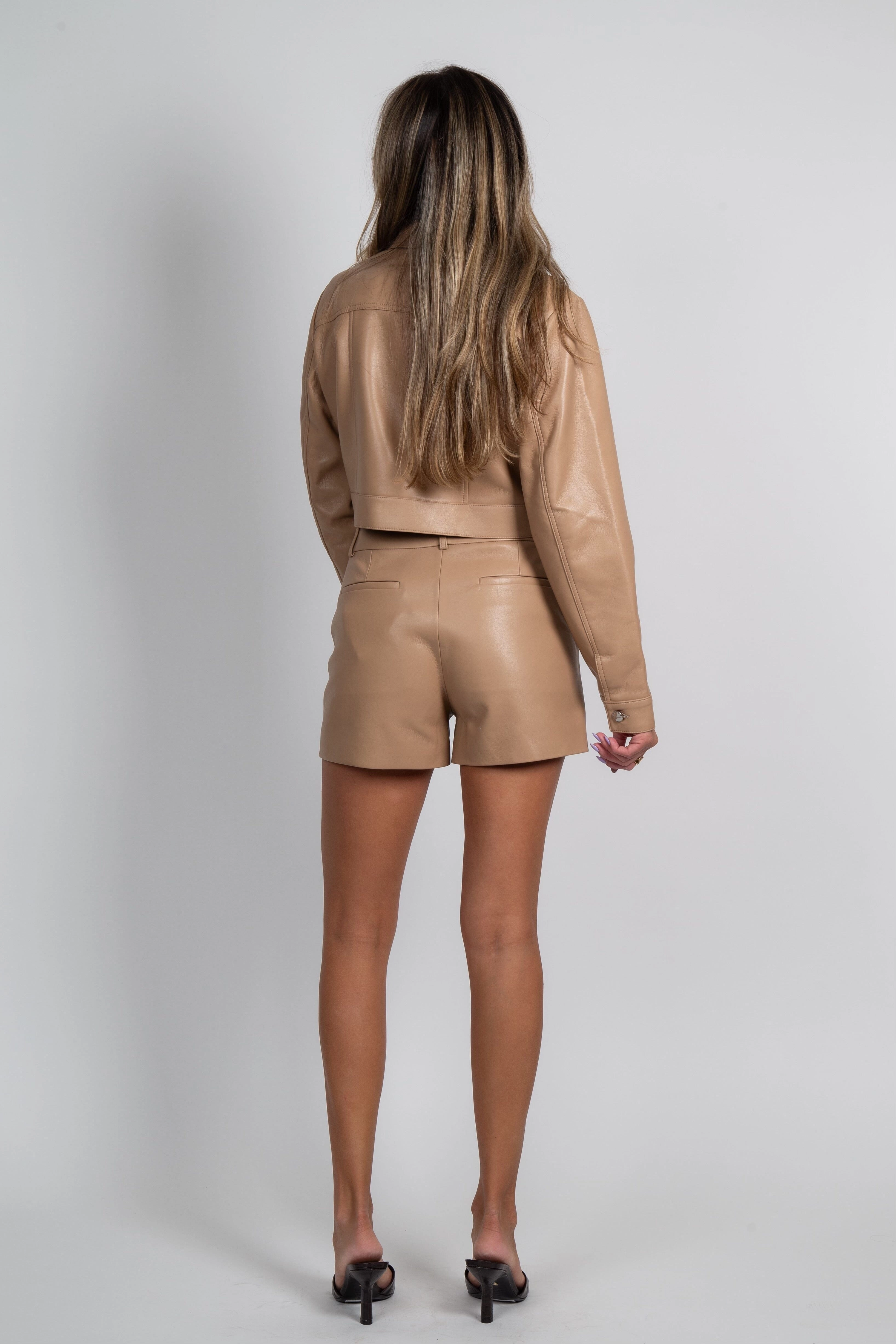 LAMARQUE | Kaldie Leather Trouser Short- Camel Performance Layers Breezy Layer