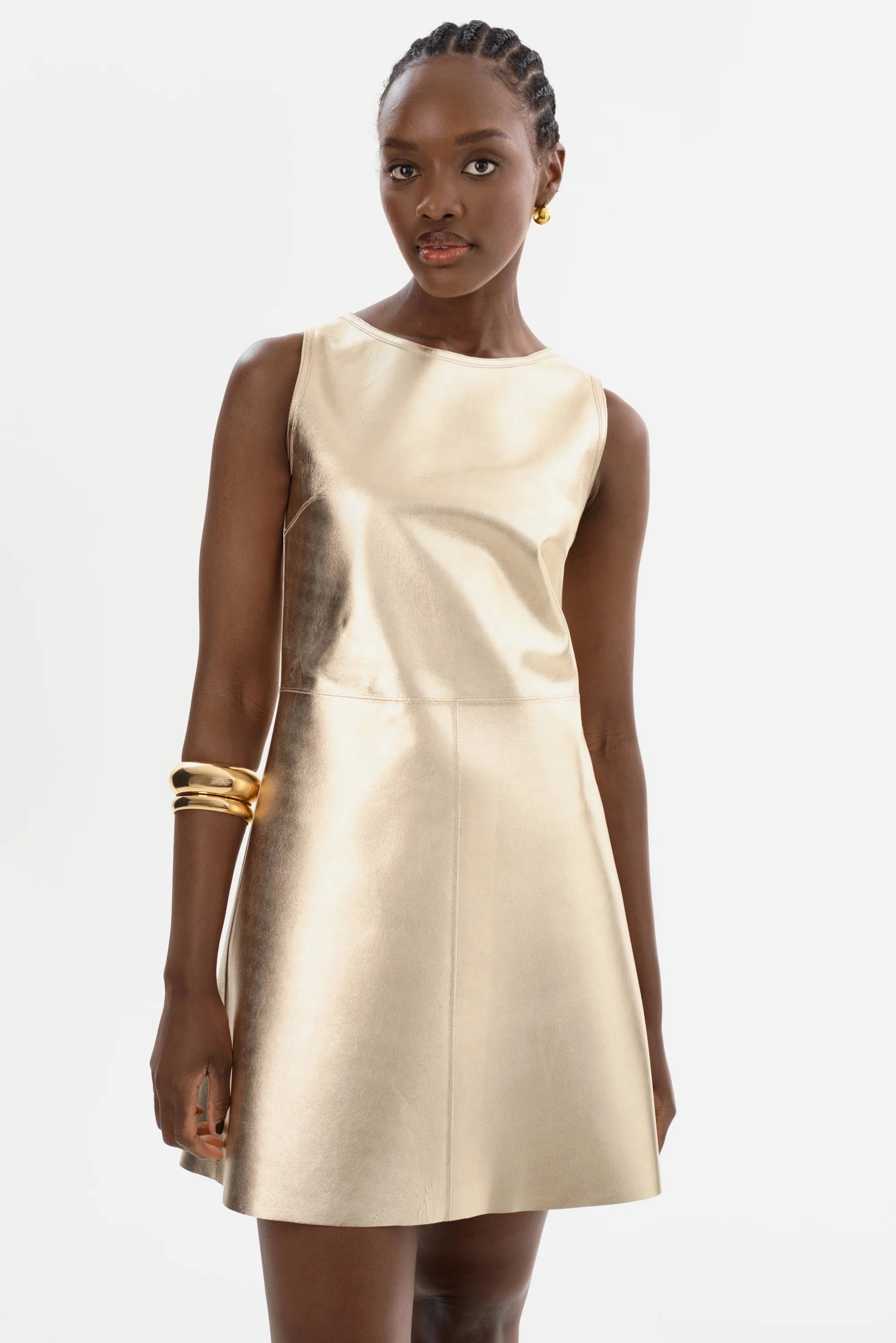 LAMARQUE | Lozana Reversible Leather Dress - Winter Piped-Edge