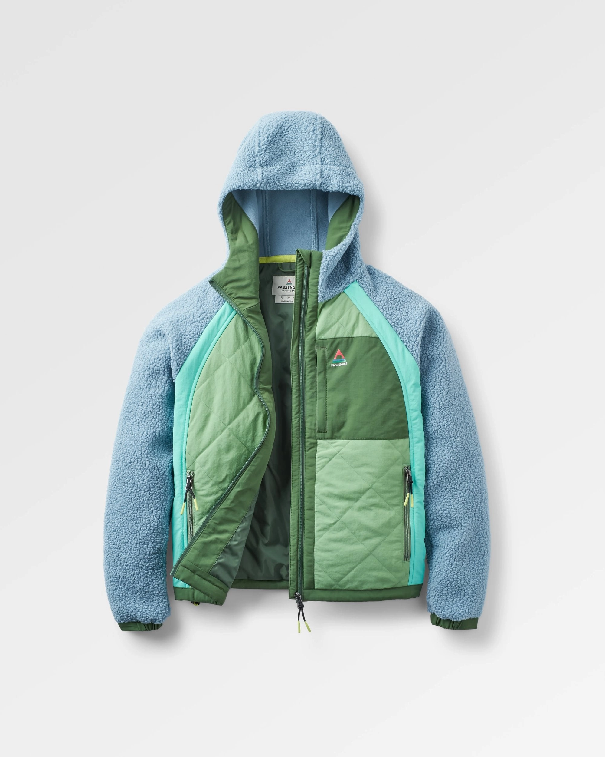 LaserCut Vents Lara Quilted Jacket - Faded Denim/Stem Green