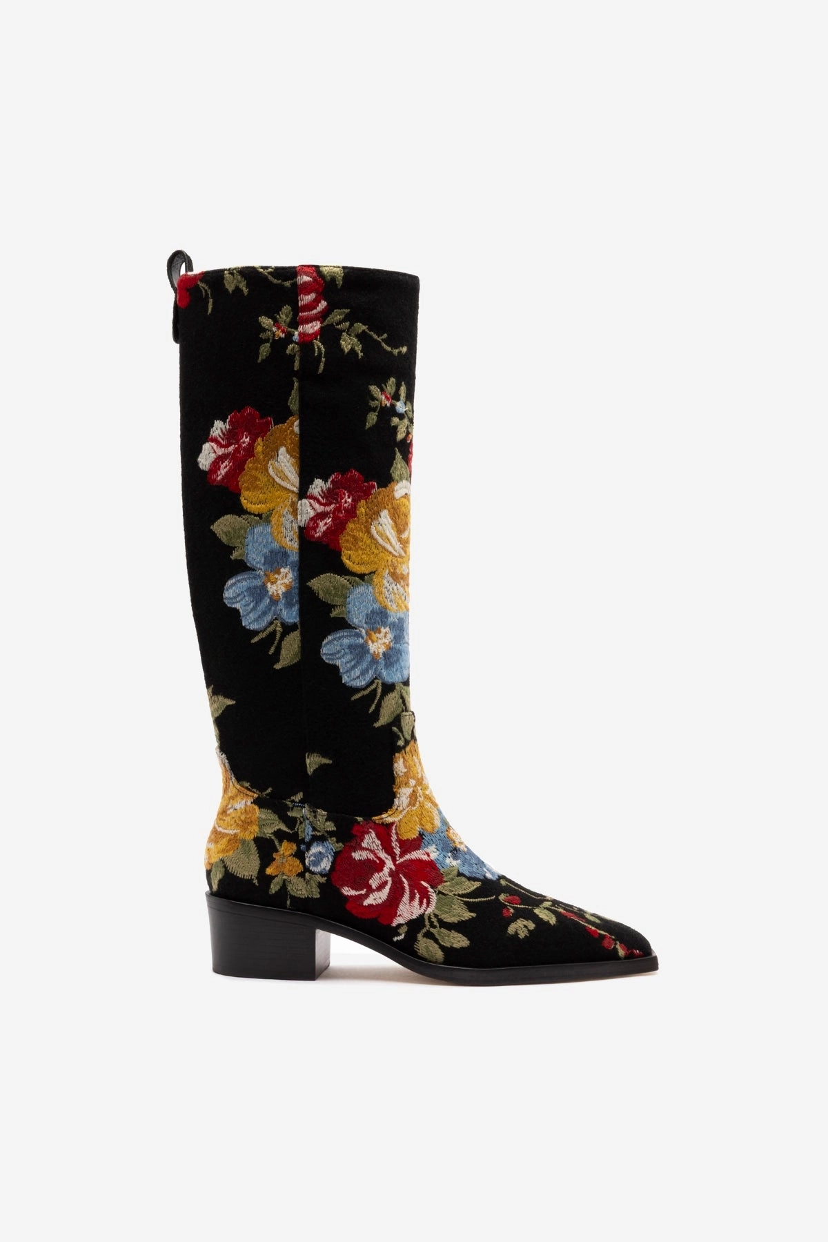 Larroud?? x Markarian Florencia Boot In Floral Embroidery Black Fabric Quality Design