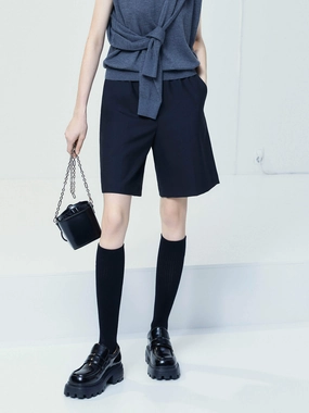 petite size Wool Blend Bermuda Shorts