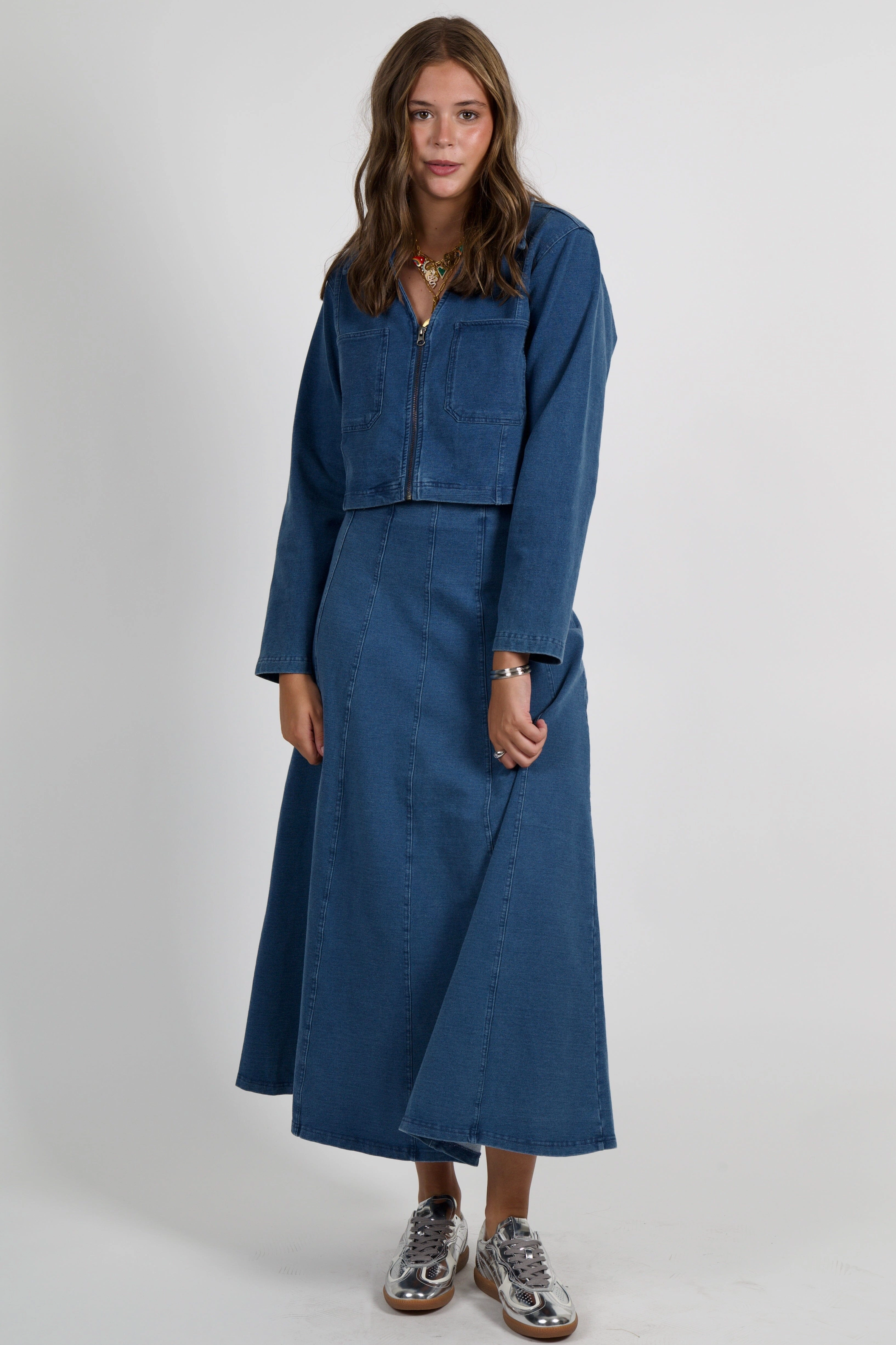 SUNDAYS | Lillie Top - Medium Wash Denim FlexibleFit
