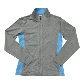 Reused Cloth Work Tough Athletic Jacket By Foot Joy In Blue & Grey, Size: S